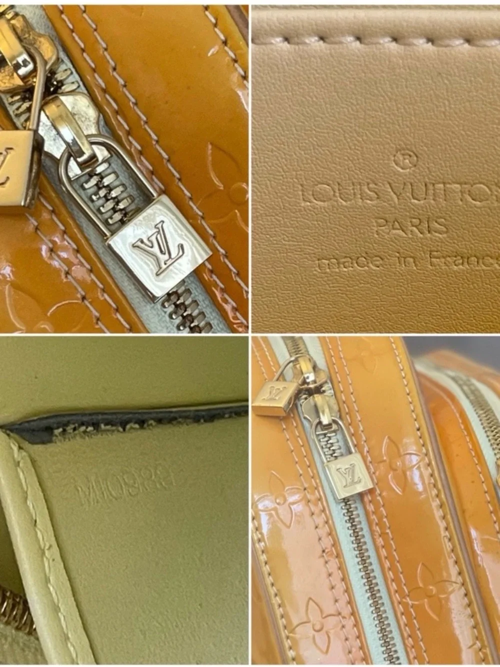 Louis Vuitton Vernis Ombre Yellow to Orange Cosmetic Pouch